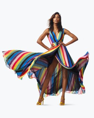 AQUA Rainbow Striped Maxi Dress ☀ SJP ...